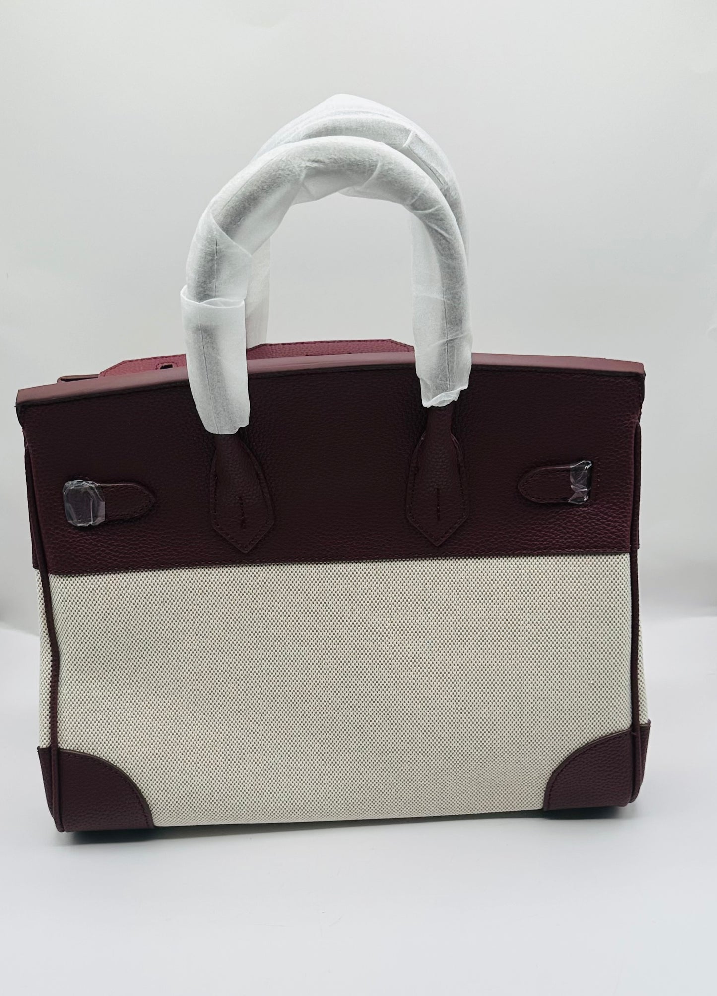 Deluxe Full grain cowhide leather with canvas Satchel handbag