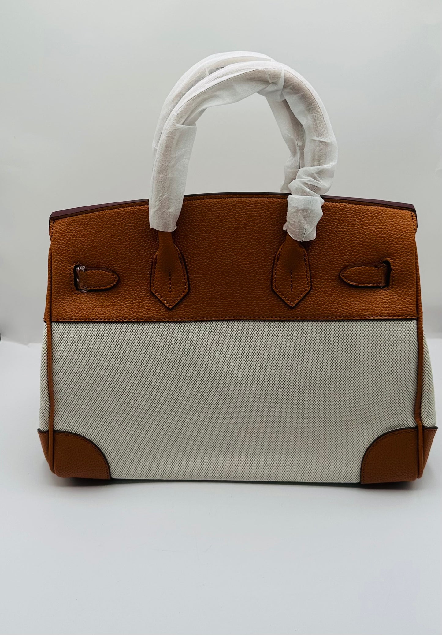 Deluxe Full grain cowhide leather with canvas Satchel handbag