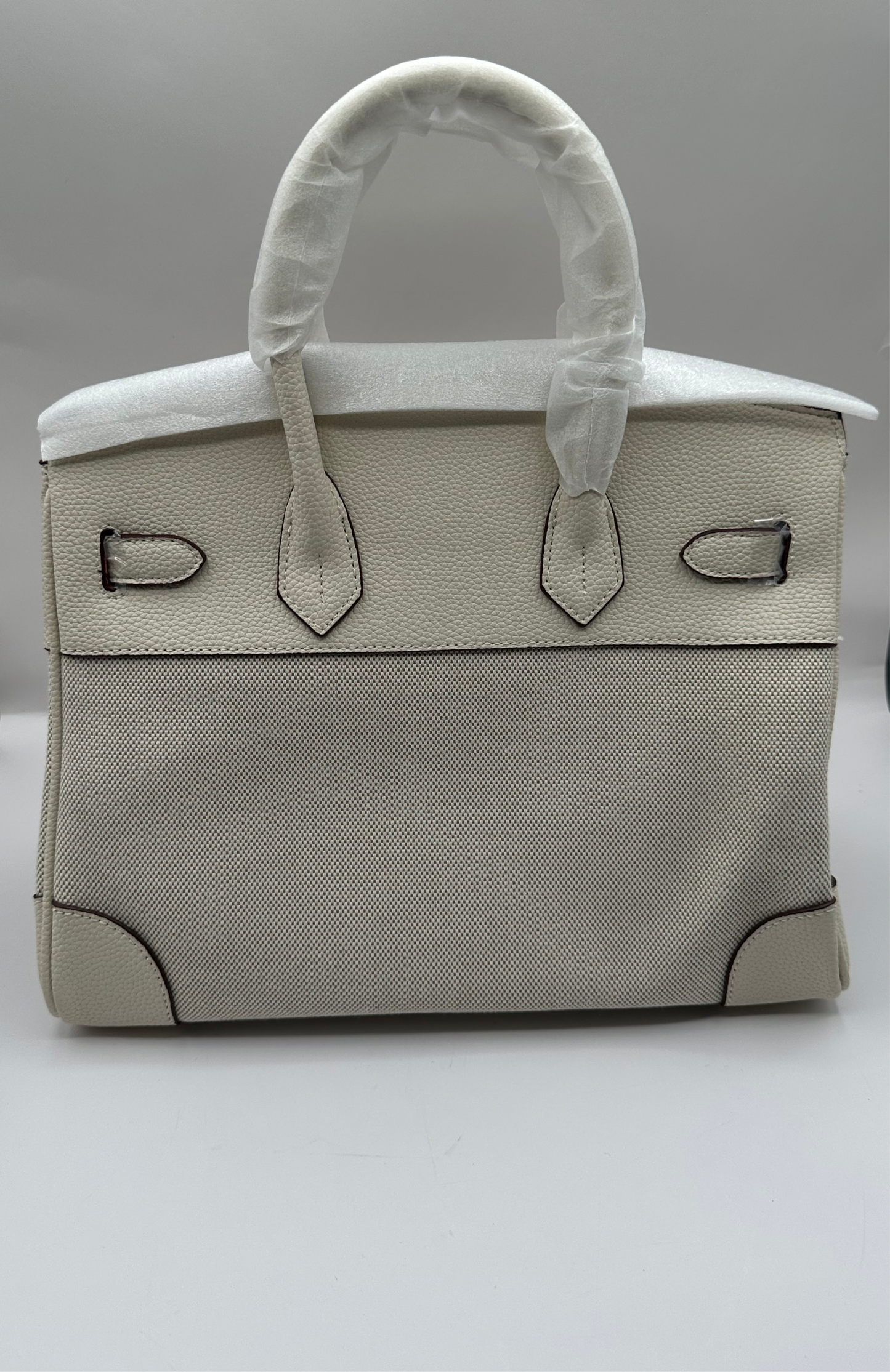Deluxe Full grain cowhide leather with canvas Satchel handbag