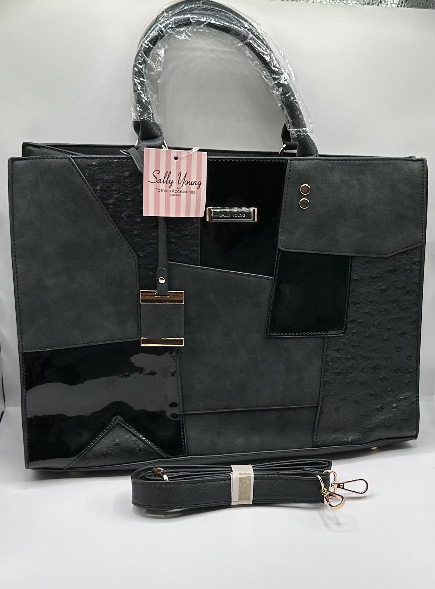 Sally Young laptop leather handbag