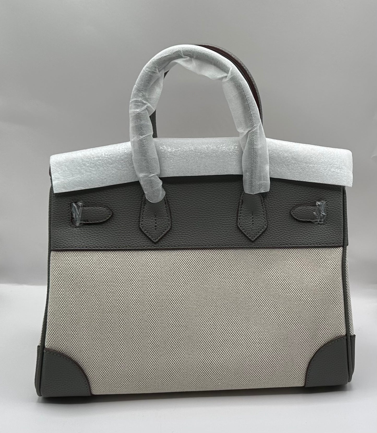 Deluxe Full grain cowhide leather with canvas Satchel handbag
