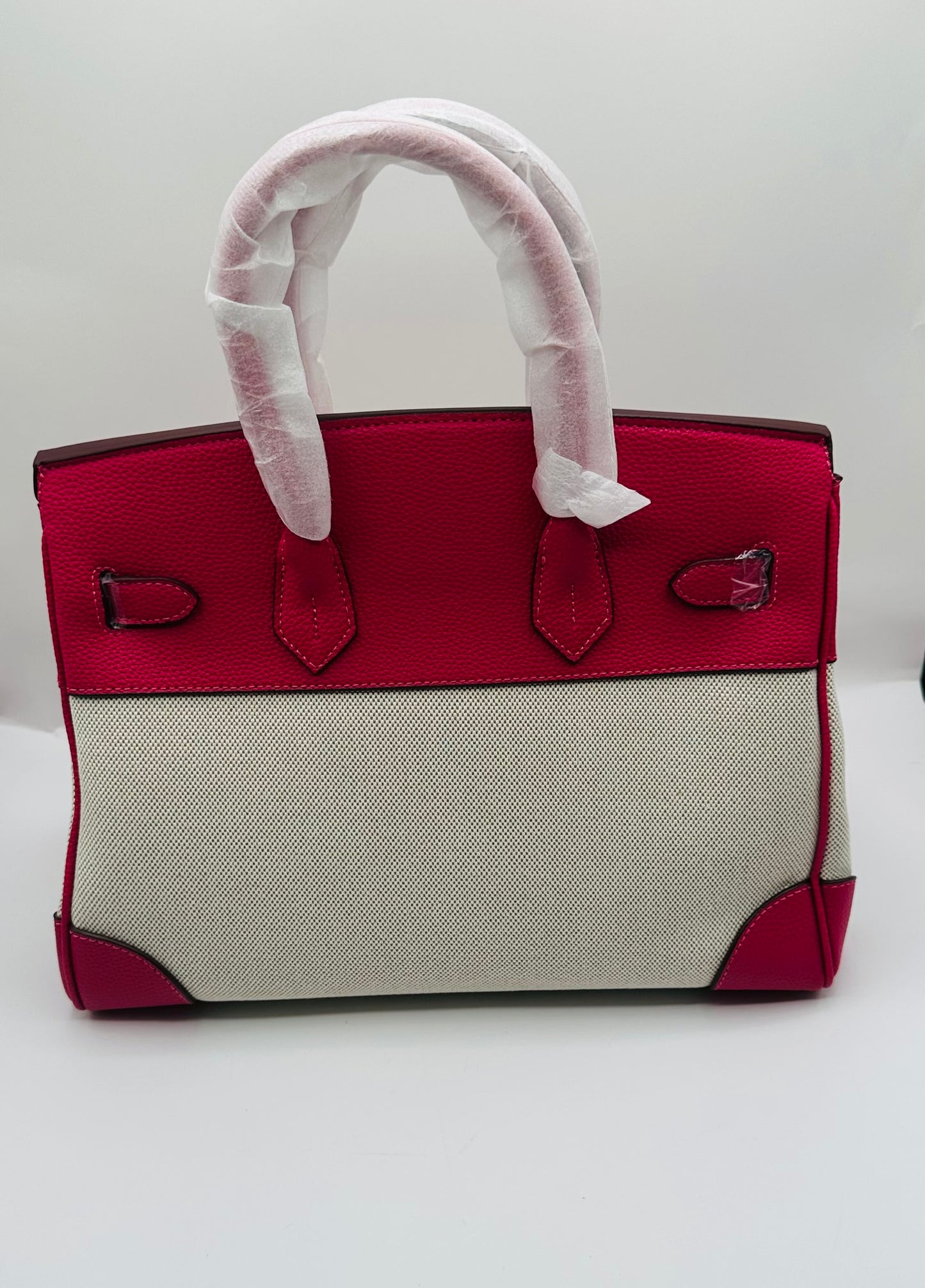 Deluxe Full grain cowhide leather with canvas Satchel handbag
