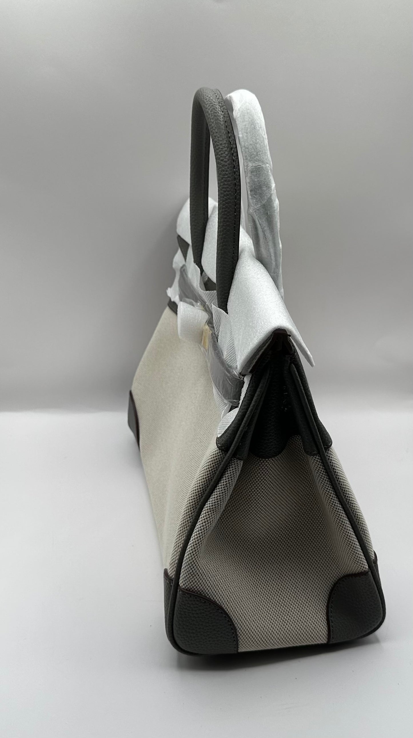 Deluxe Full grain cowhide leather with canvas Satchel handbag