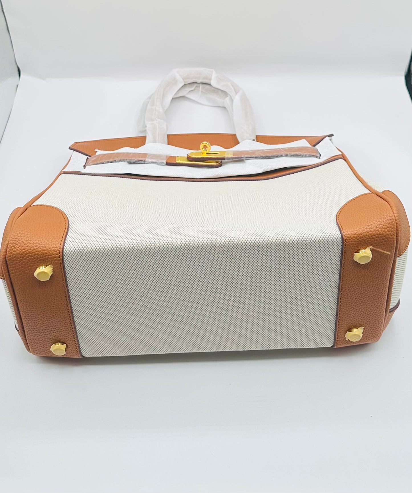 Deluxe Full grain cowhide leather with canvas Satchel handbag