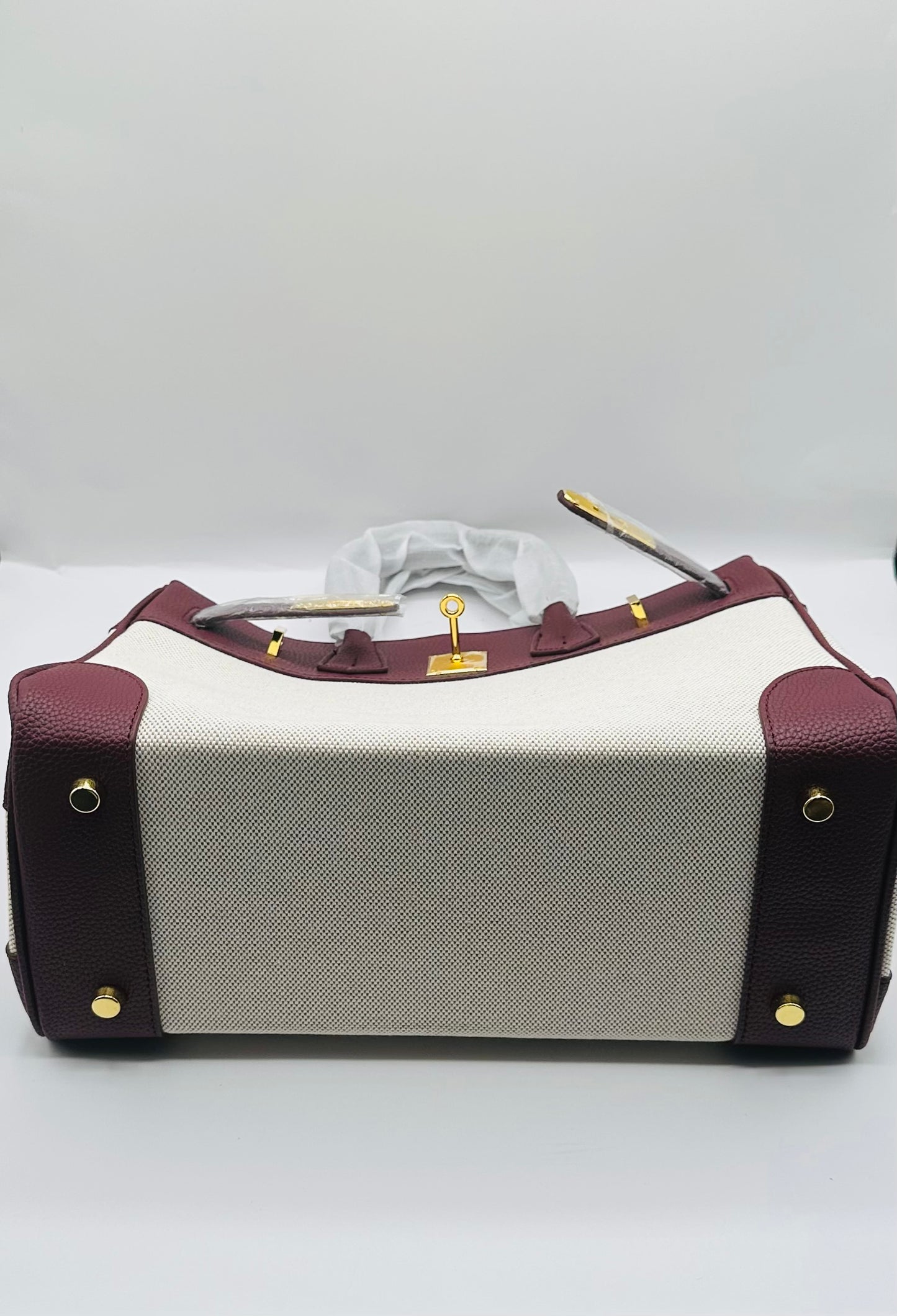 Deluxe Full grain cowhide leather with canvas Satchel handbag
