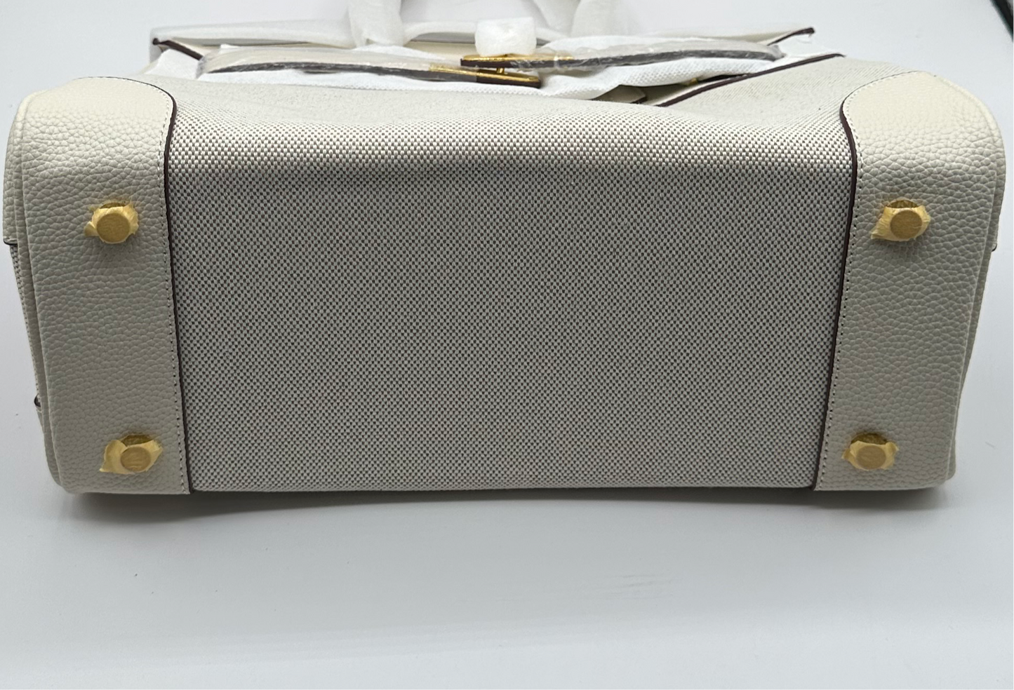 Deluxe Full grain cowhide leather with canvas Satchel handbag