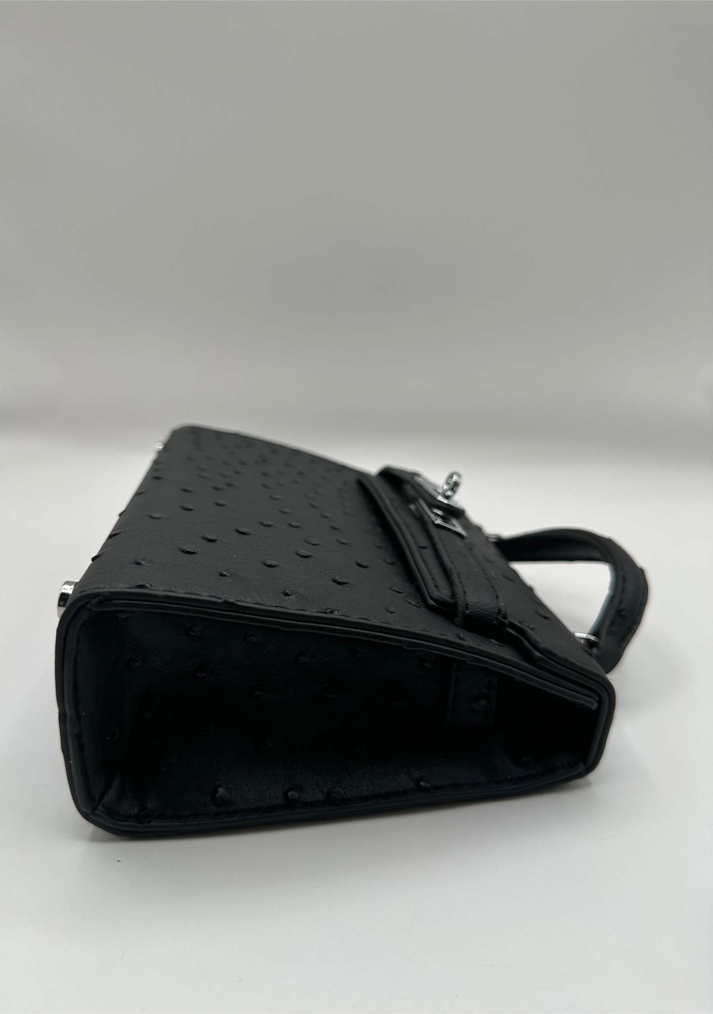 Spotted ostrich leather Mini Luxury Inspired shoulder handbag