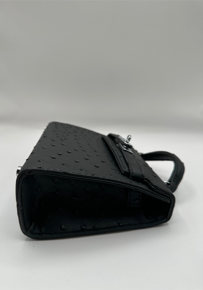 Spotted ostrich leather Mini Luxury Inspired shoulder handbag