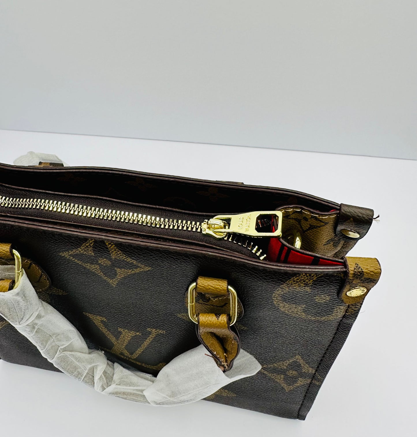 Luxury inspired On-The-Go Tote with Charm handbag