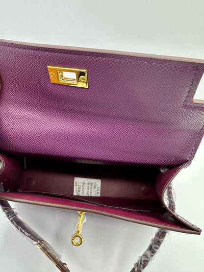 Deluxe Mini 8.5in Luxury Inspired Cross Body Leather handbag