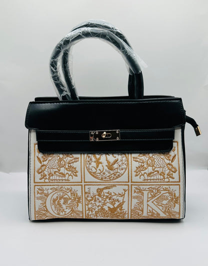 Melanie embroider leather handbag
