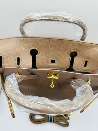 Affordable grain cowhide leather handbag