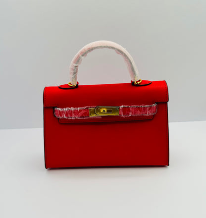 Deluxe Mini 8.5in Luxury Inspired Cross Body Leather handbag