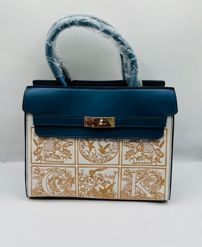 Melanie embroider leather handbag