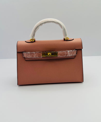 Deluxe Mini 8.5in Luxury Inspired Cross Body Leather handbag