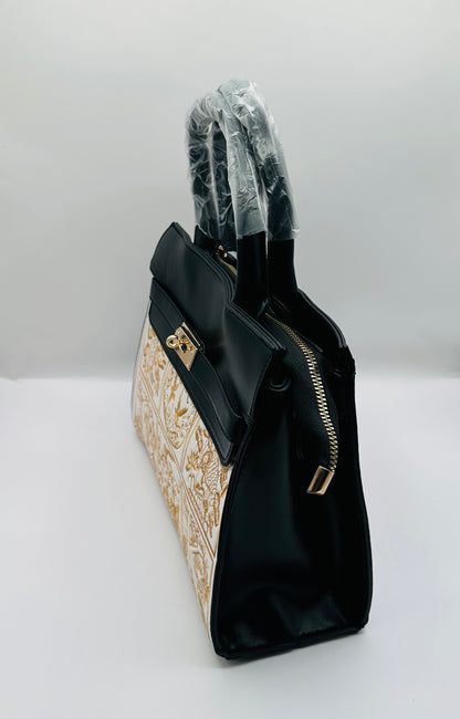 Melanie embroider leather handbag