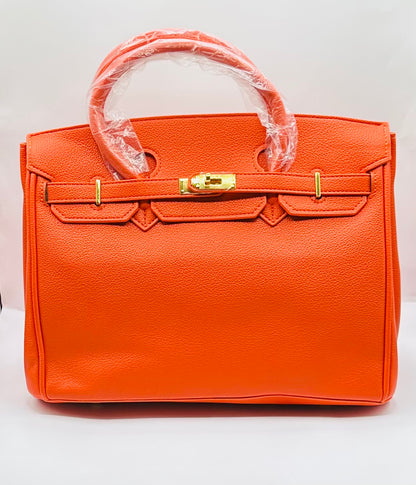 Affordable grain cowhide leather handbag
