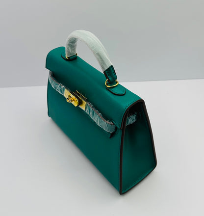 Deluxe Mini 8.5in Luxury Inspired Cross Body Leather handbag