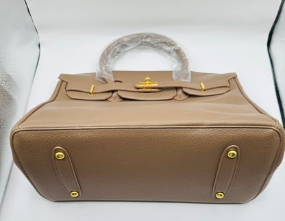 Affordable grain cowhide leather handbag