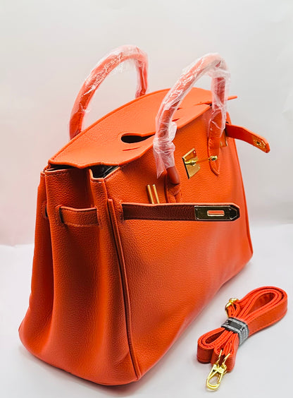 Affordable grain cowhide leather handbag