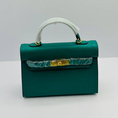 Deluxe Mini 8.5in Luxury Inspired Cross Body Leather handbag