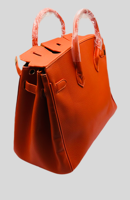 Affordable grain cowhide leather handbag