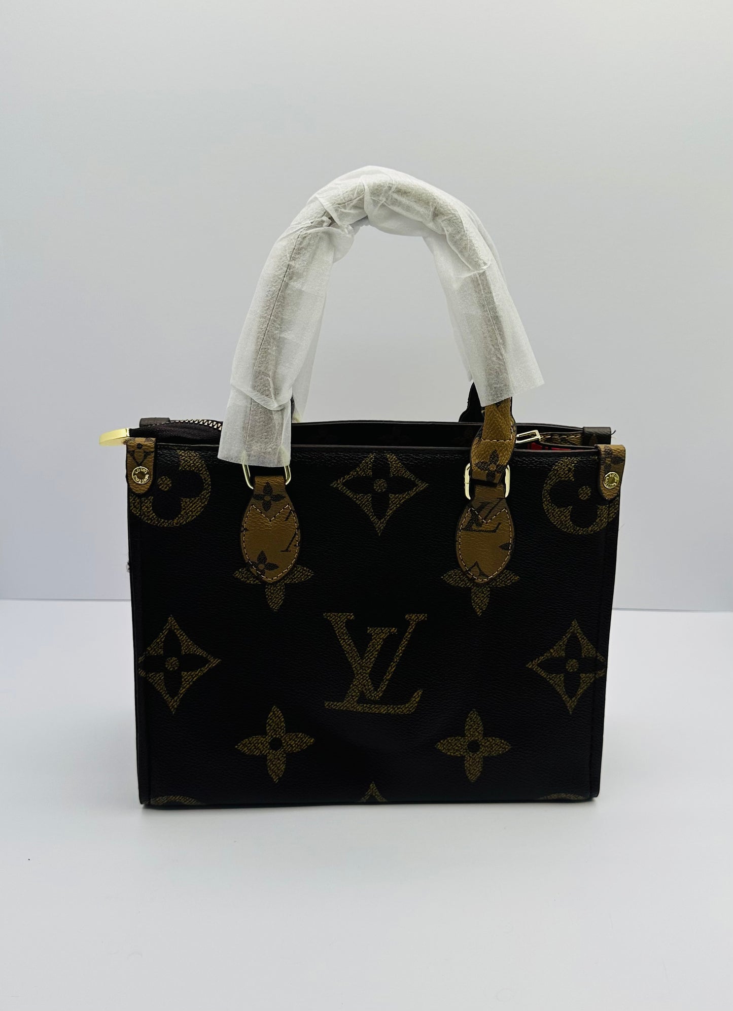 Luxury inspired On-The-Go Tote with Charm handbag