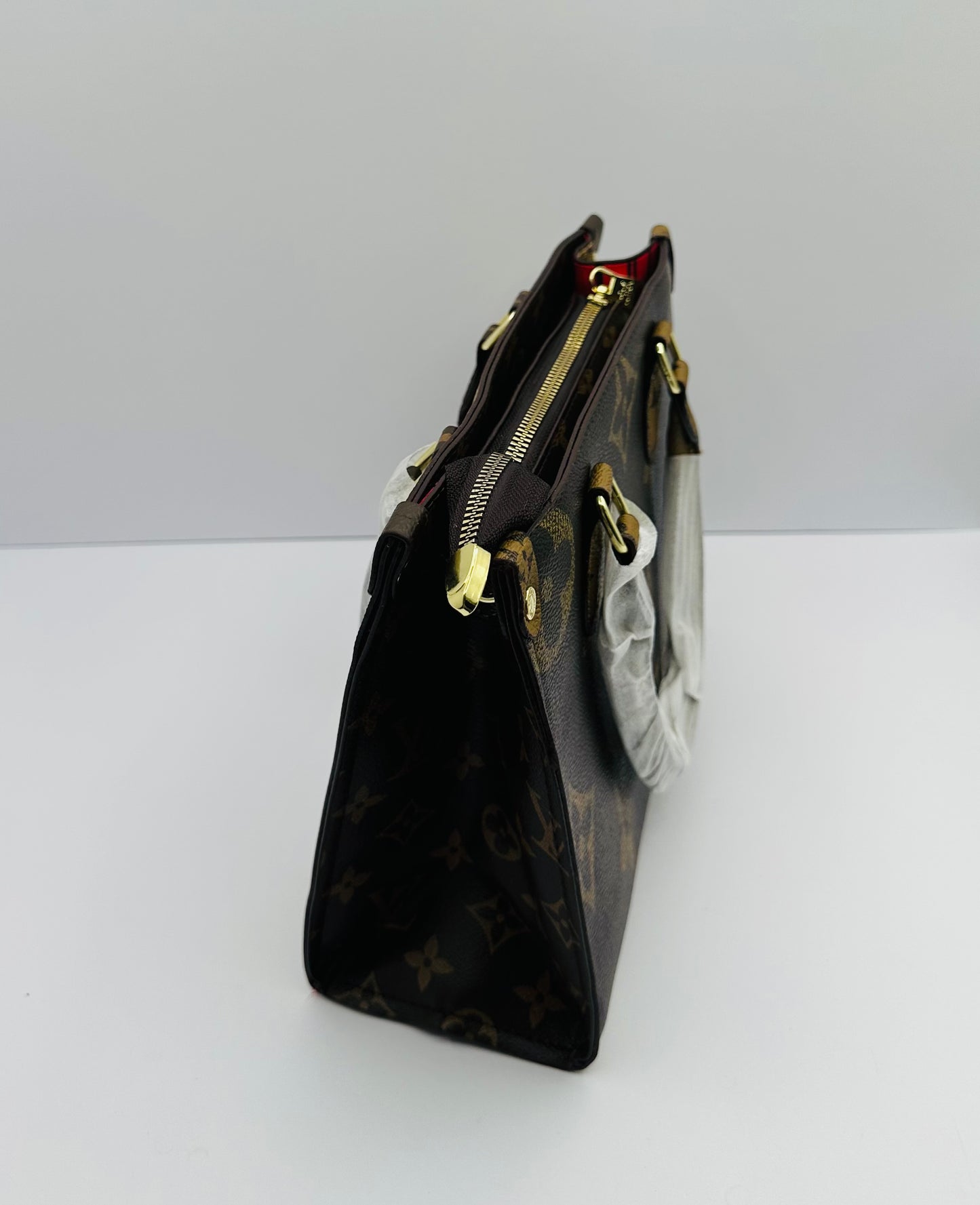 Luxury inspired On-The-Go Tote with Charm handbag