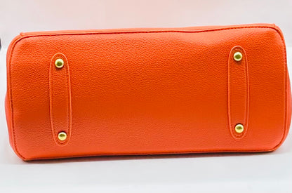 Affordable grain cowhide leather handbag